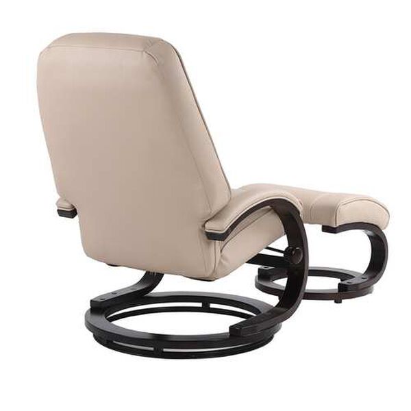 Sundsvall Khaki and Chocolate Air Leather Recliner with Ottoman, Set of 2, image 5