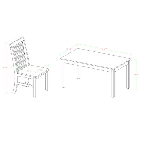 White Dining Set with X Back Chair, 5-Piece, image 6