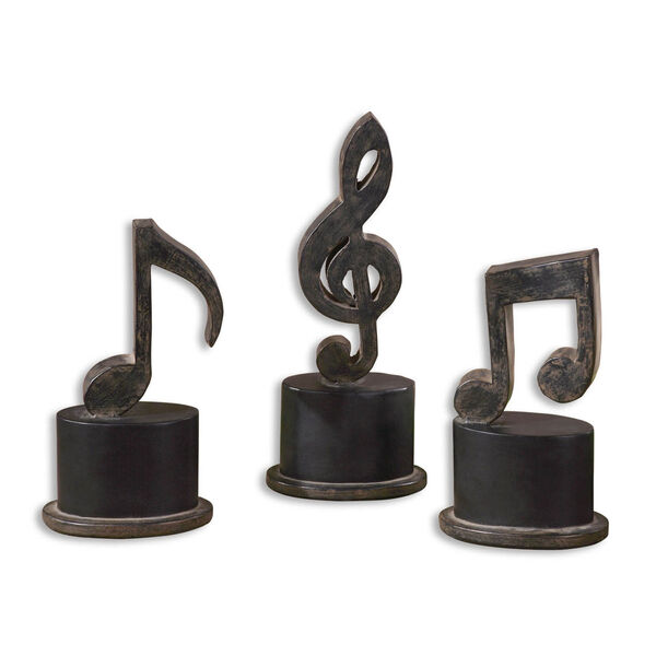 Music Notes Statues, Set of Three, image 1