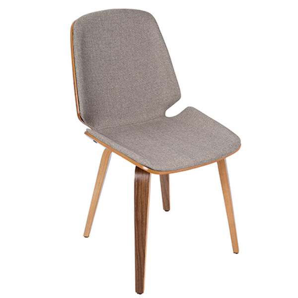 Serena Walnut Wood and Light Gray Dining Chair, Set of 2, image 3