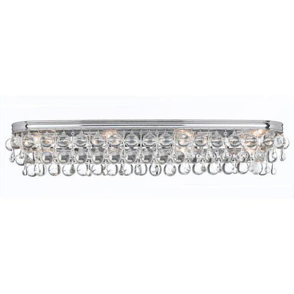 Hopewell Polished Chrome Eight-Light Vanity with Clear Crystal, image 1