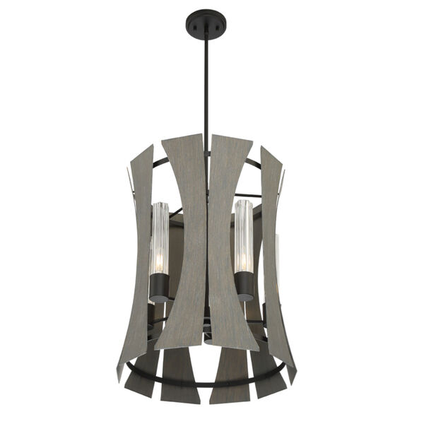 Pennino Matte Black and Gray Five-Light LED Chandelier, image 2