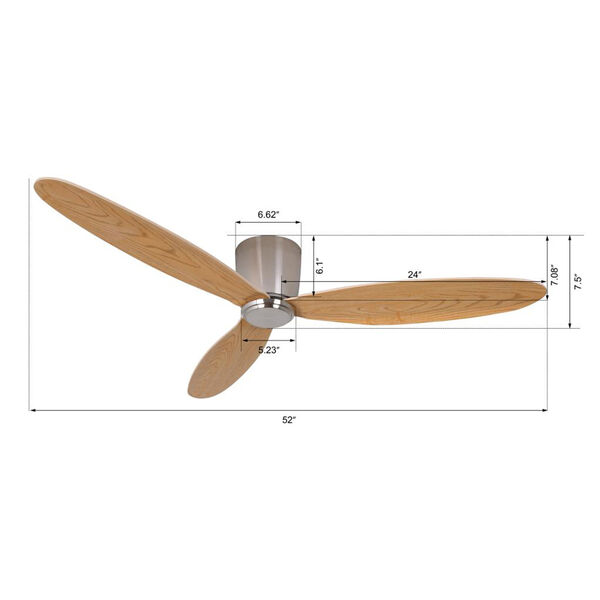 Lucci Air Brushed Chrome with Teak Blades Ceiling Fans, image 3