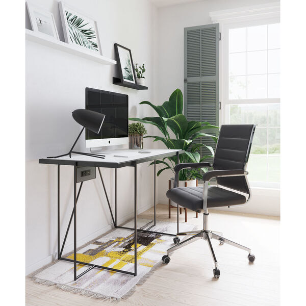 Liderato Black and Silver Office Chair, image 2