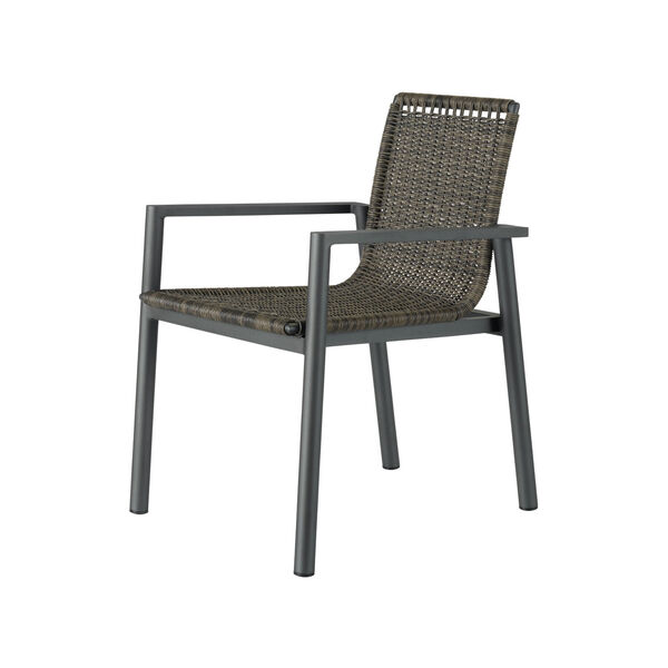 Panama Gray Carbon Aluminum Brindle Wicker  Dining Chair, image 2