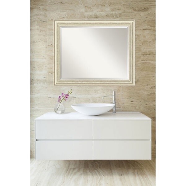 Cream White Wash 32 x 26-Inch Large Vanity Mirror, image 4