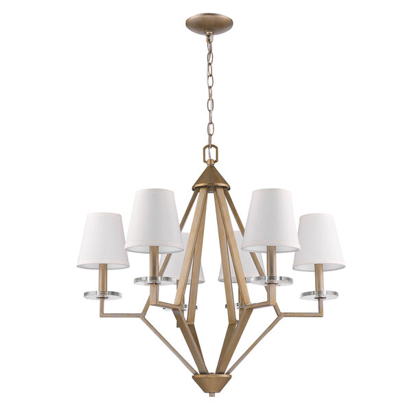 Easton Washed Gold 28-Inch Six-Light Chandelier, image 1