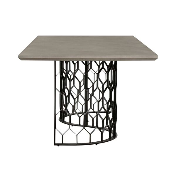 Solange Medium Gray Concrete Black Dining Table, image 4