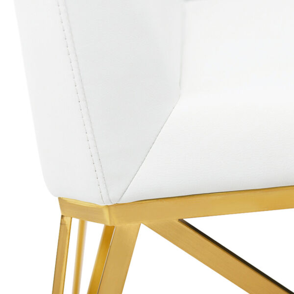 Caprice White and Gold Dining Chair, image 4