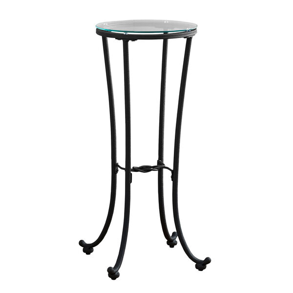 Accent Table - Hammered Black Metal with Tempered Glass, image 2