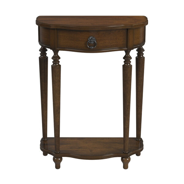 Ashby Antique Cherry Demilune Console Table with Storage, image 1