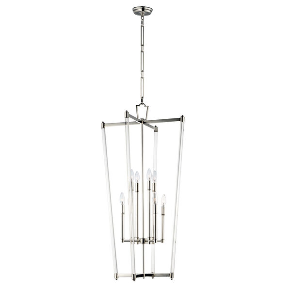 Lucent Polished Nickel 21-Inch Eight-Light Pendant, image 1
