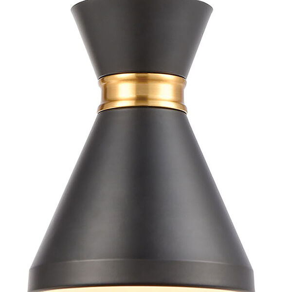 Modley Matte Black and Brushed Brass One-Light Mini Pendant, image 3