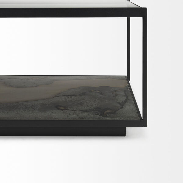 Roxdale Black Coffee Table with Glass Top, image 5