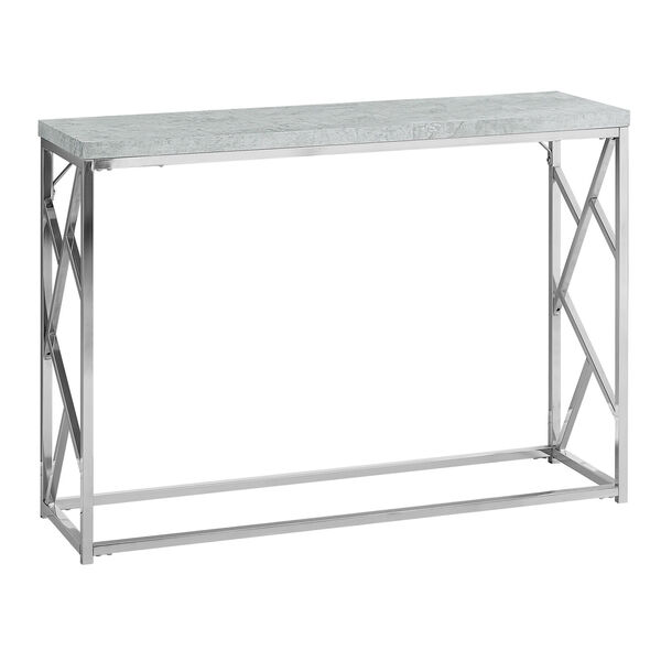 Console Table - Grey Cement with Chrome Metal, image 2