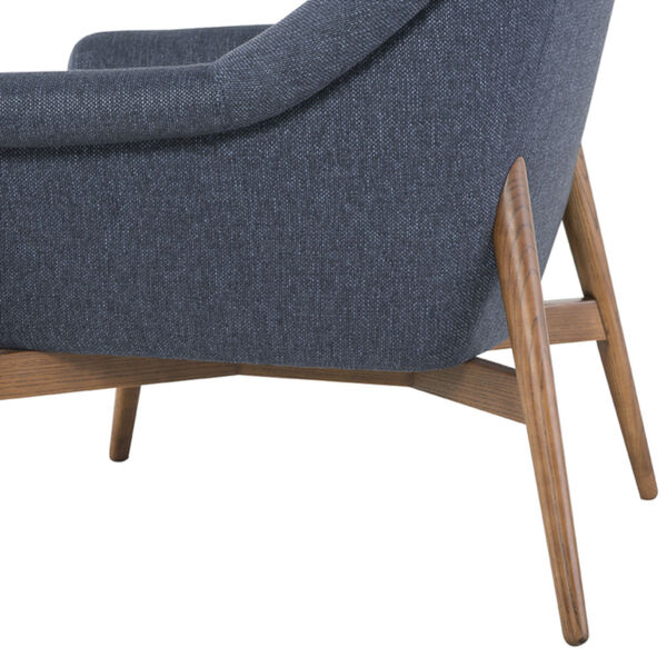 Charlize Denim Tweed and Walnut Occasional Chair, image 4