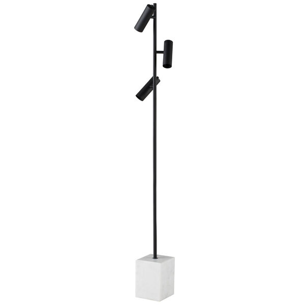 Dane Matte Black and White Three-Light Floor Lamp, image 5
