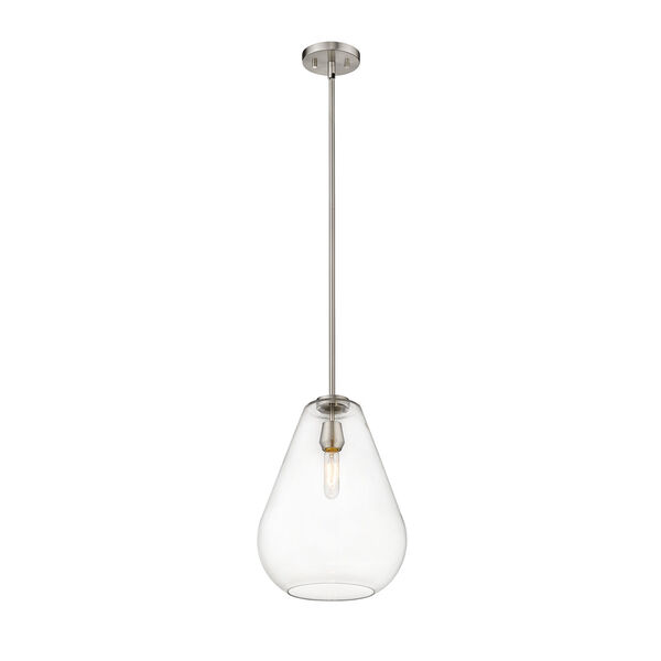 Ayra Brushed Nickel and Clear 12-Inch One-Light Pendant, image 5