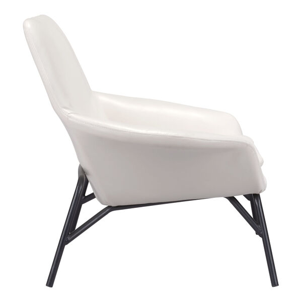 Javier White and Matte Black Accent Chair, image 2
