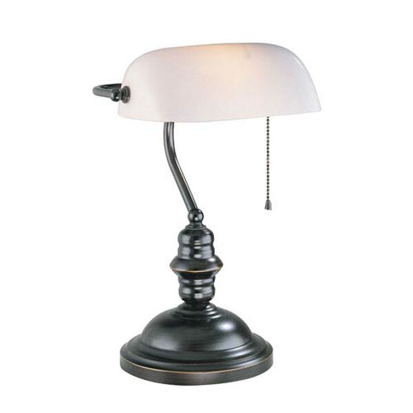 Banker Dark Bronze One-Light Desk Lamp, image 1