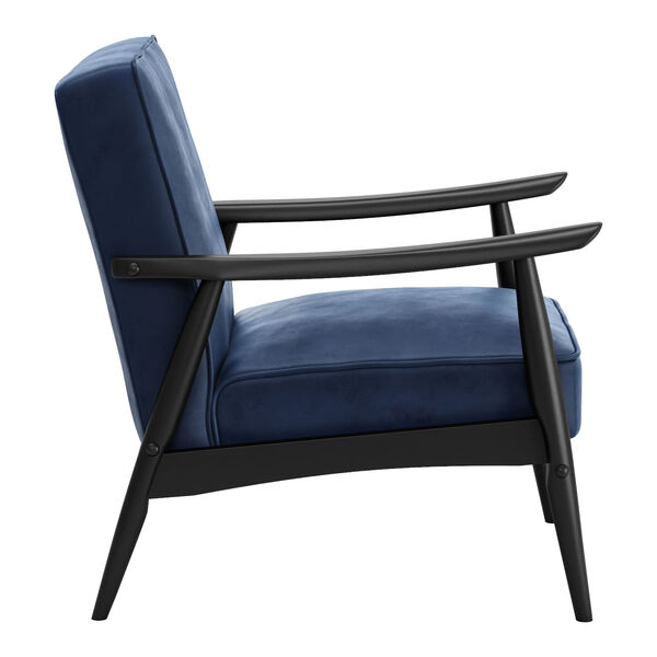 Rocky Blue and Black Velvet Arm Chair, image 3