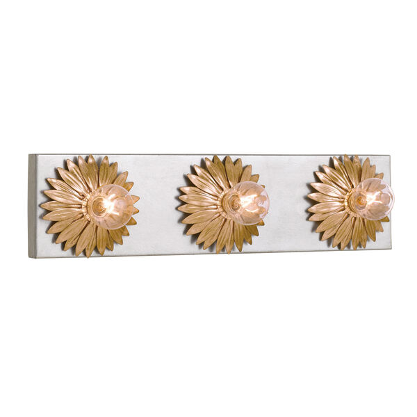 Broche Three-Light Antique Gold and Antique Silver Bath Light, image 2