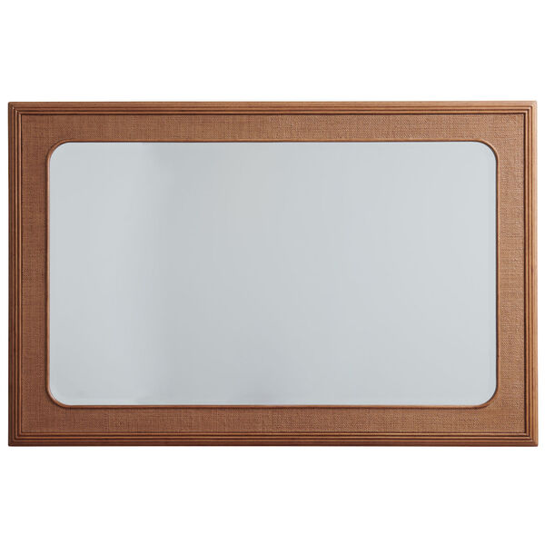 Palm Desert Tan 52 x 34-Inch Wood Framed Raffia Mirror, image 3