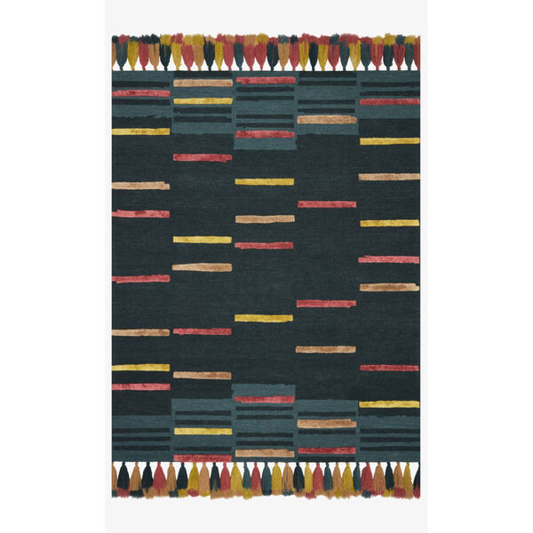 Justina Blakeney Jamila Teal and Sunset Rectangle: 7 Ft. 9 In. x 9 Ft. 9 In. Rug, image 1