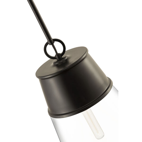 Wentworth Matte Black One-Light Pendant with Clear Glass Shade, image 6