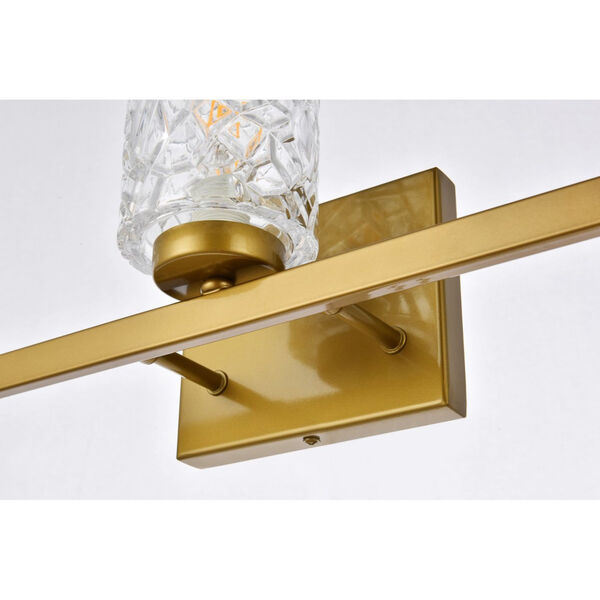 Cassie Brass and Clear Shade Five-Light Bath Vanity, image 4