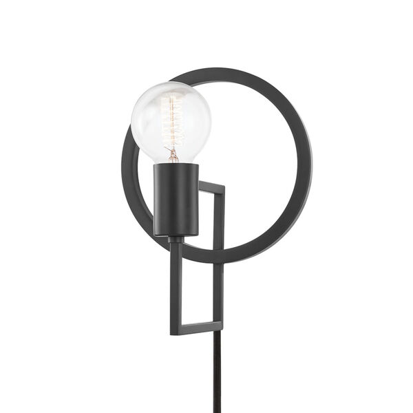 Tory Dark Gray One-Light Plug-In Wall Sconce, image 1