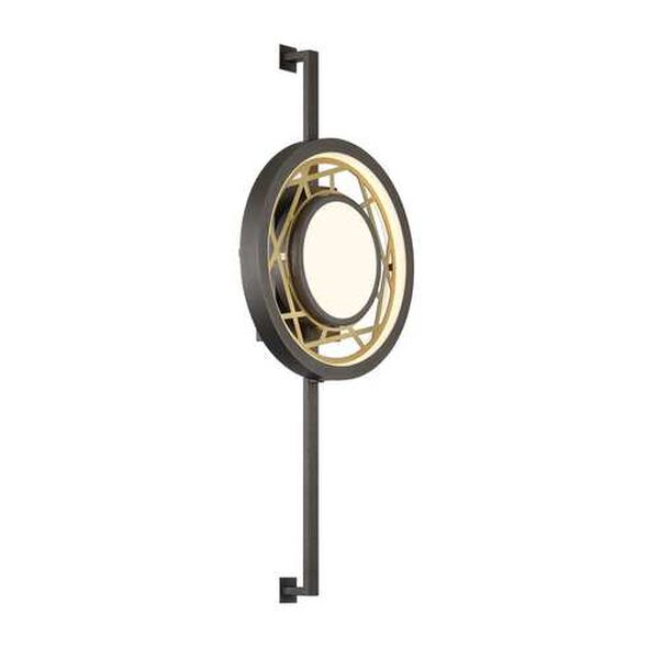 Tribeca Smoked Iron and Soft Brass 12-Inch LED Wall Sconce, image 4