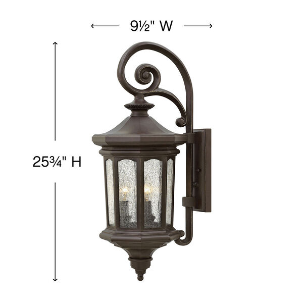Raley Oil Rubbed Bronze Three-Light Outdoor Wall Sconce, image 7