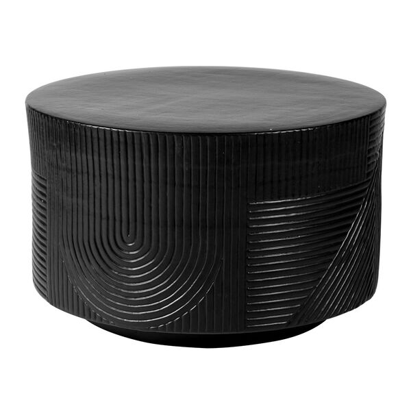 Provenance Signature Ceramic Serenity Textured Round Table in Coal, image 2