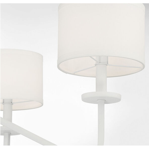 Bisque White Six-Light Shaded Chandelier, image 6