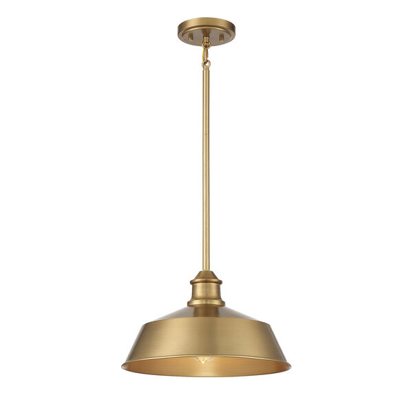 Natural Brass 14-Inch One-Light Pendant, image 1