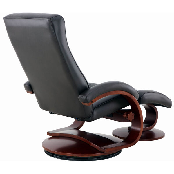 Selby Merlot Black Top Grain Leather Manual Recliner with Ottoman, image 5