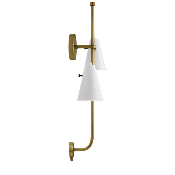 Sylvia White Two-Light Wall Sconce, image 3