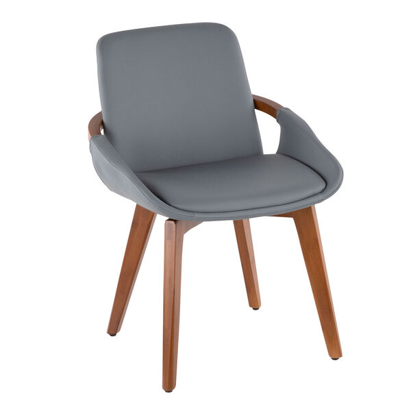 Cosmo Walnut and Gray Arm Dining Chair, image 1