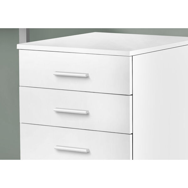 White and Black Filing Cabinet with Three Drawers on Castors, image 3