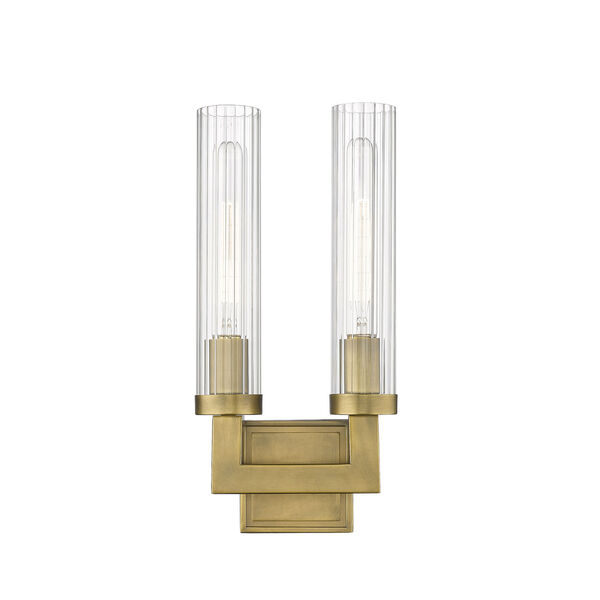 Beau Rubbed Brass Two-Light Wall Sconce, image 2