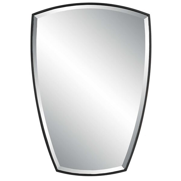 Crest Satin Black Curved Iron Wall Mirror, image 2