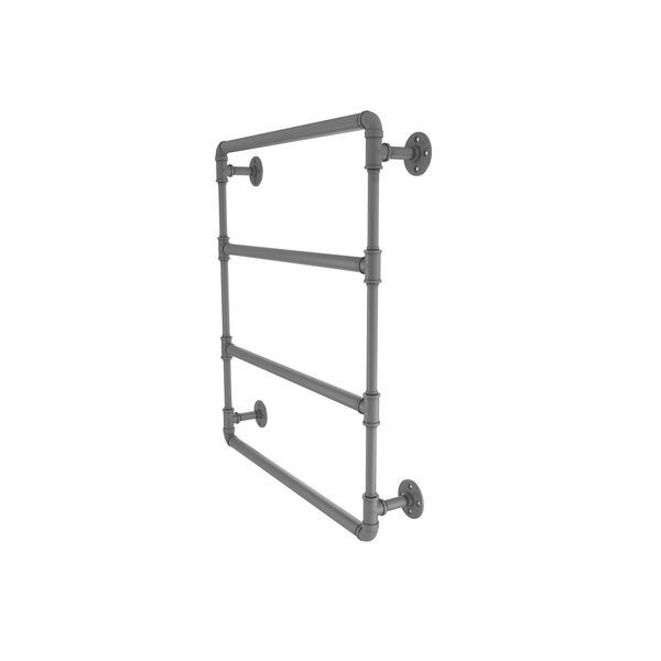 Pipeline Matte Gray 24-Inch Wall Mounted Ladder Towel Bar, image 1