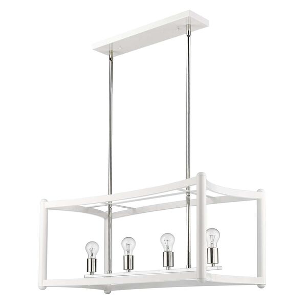 Coyle White with Polished Nickel Cluster Eight-Light Pendant, image 4