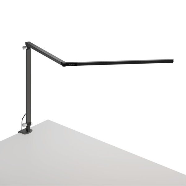 Z-Bar Metallic Black Warm Light LED Desk Lamp with One-Piece Desk Clamp, image 1