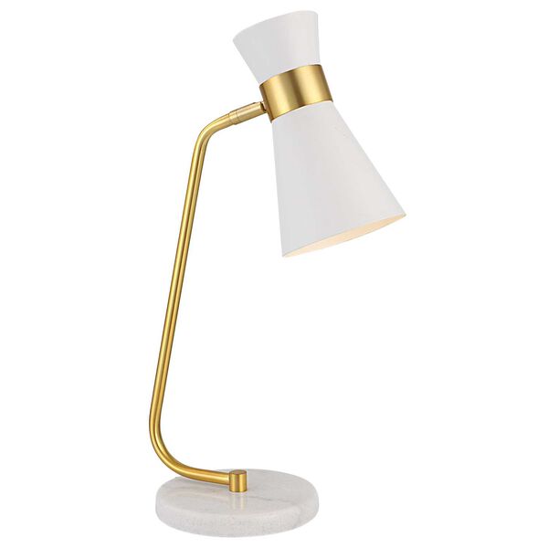 Uptown White and Gold One-Light Desk Lamp, image 6