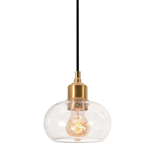 Laney Vintage Gold and Clear One-Light Mini Pendant, image 1