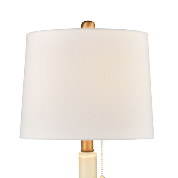 Jade White Glass and Matte Brushed Gold One-Light Table Lamp, image 3