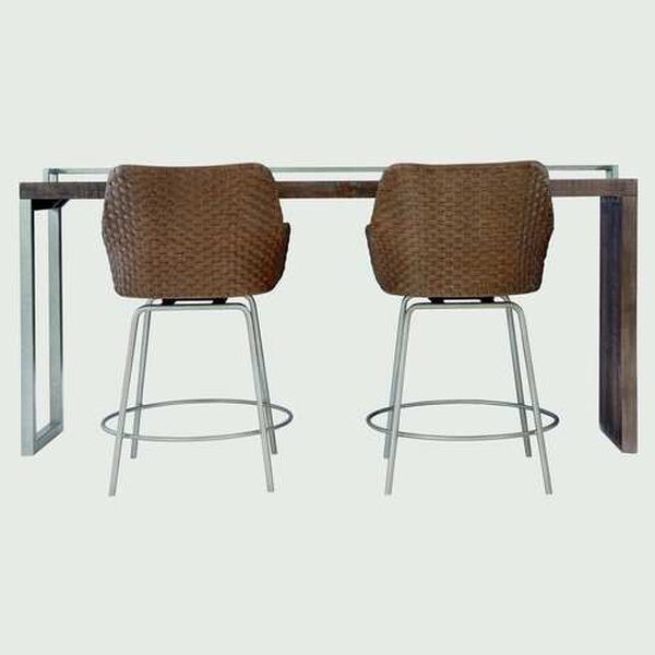 Logan Square Meade Natural, Gray and Stainless Steel Bar Stool, image 6