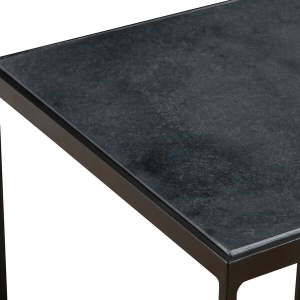 Sherwood Matte Black Marble Square Accent Table, image 4